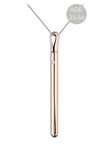 Rose Gold Necklaces for Women Long Pendant Necklace with Adjustable Chain Necklace Extender, Rechargeable Necklace Jewelry for Women Trendy, 23.6 inch, Stainless Steel, No Gemstone