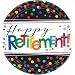 Amscan Fun-Filled Retirement Party "Happy Retirement" Round Dessert Plates (8 Piece), Multi Color, 7 x 7"