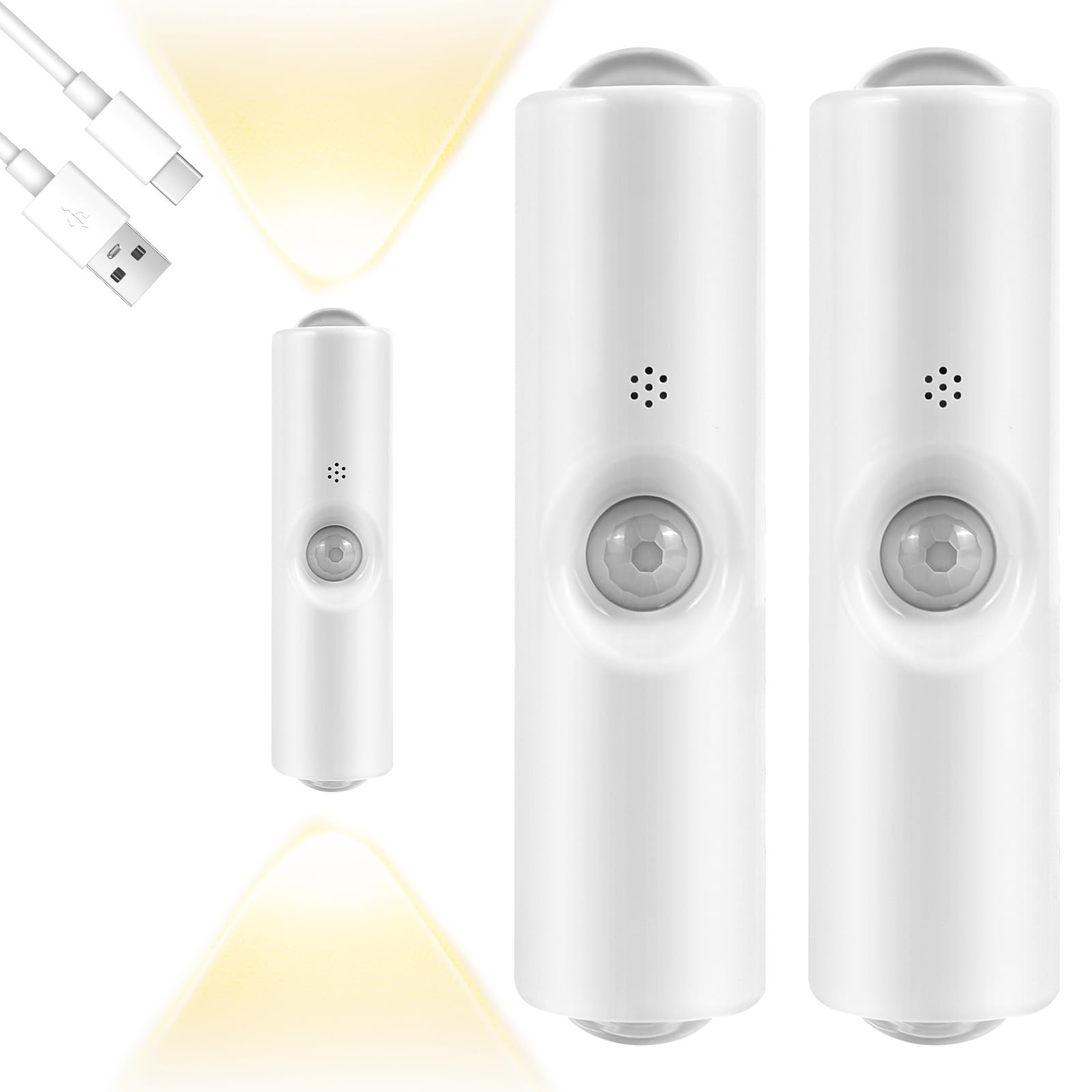 OSDUE Motion Sensor Light Indoor, Wall Lamp Battery Operated Rechargeable RGB 3 Color Temperature Smart Sconce Lights, Magnetic Stick Wall Lights for Bedroom Corridor Porch Bathroom Staircase, 2 Pack