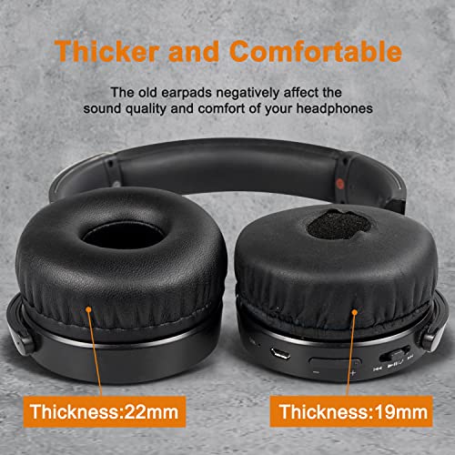 Image of SOULWIT Replacement Earpads for Sony WHXB700 /WH XB700 Wireless Extra Bass Bluetooth Headphones, Ear Pads Cushions with High-Density Noise Isolation Foam, Softer Protein Leather (Black)