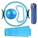 COLFULINE 5PCS Pilates Fitness Set, Pilates Ring Pilates Circle Ø38cm, Pilates Ball Gymnastikball 25cm, Yoga Strap, Fitnessbander Widerstandsbänder 25lb für Yoga Gymnastik Übung Therapie Workout