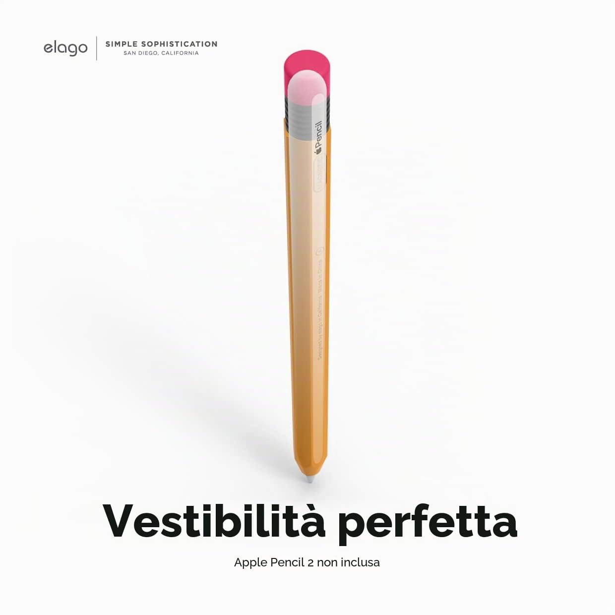 elago Custodia Classica in Silicone Compatibile con Apple Pencil Pro e 2ª generazione - Ricarica Magnetica e Doppia Pressione