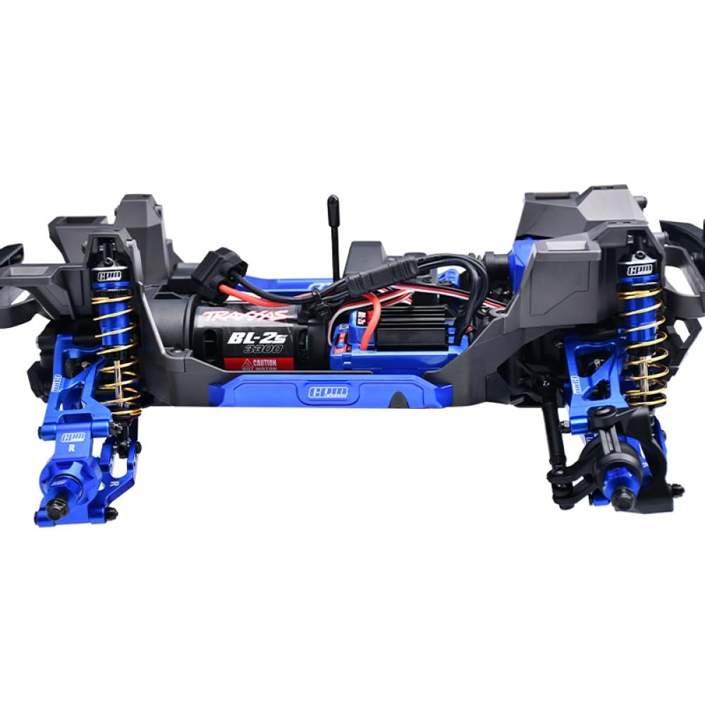GPM Aluminium 7075 Alloy Front Or Rear Adjustable Spring Shock 87mm for Traxxas 1/16 Mini Maxx 4WD RTR Brushless Monster Truck 107154-1 Upgrades - Blue