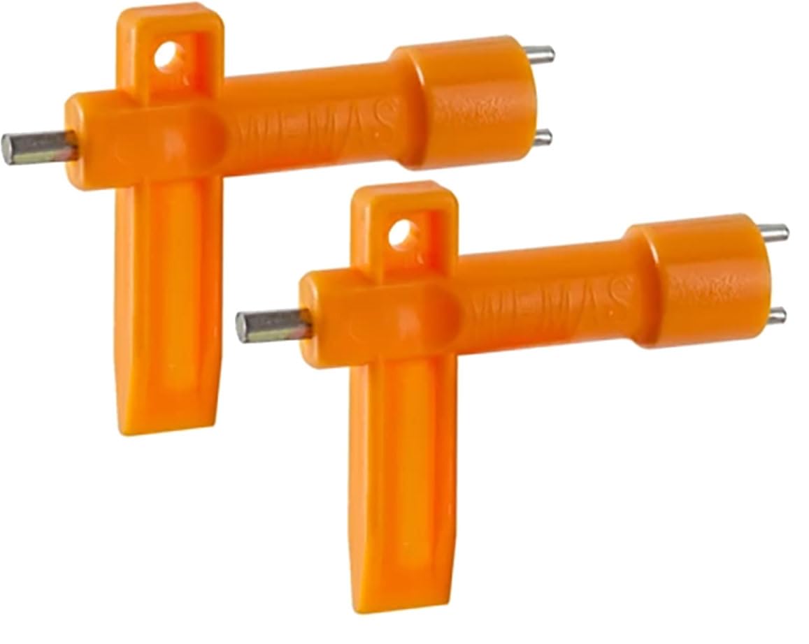 UvV 2 Stück Set WEMAS Lampenschlüssel orange für Warnleuchten, Bakenleuchten oder Baustellenlaternen