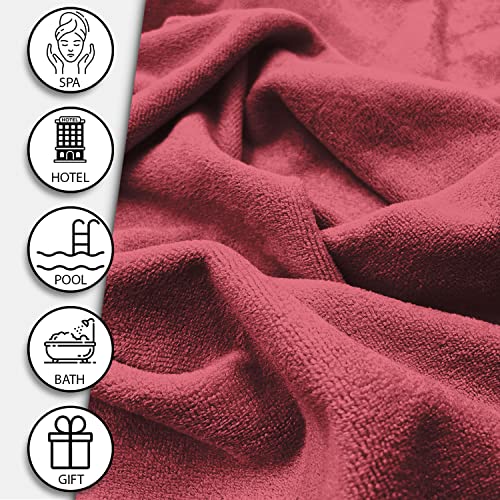 Image of Sassoon Venir Microfiber 1 Piece Kids Bath Towel 450 GSM (50x100cm, Crimson Color) Ultra Soft Material, Towel for Daily use