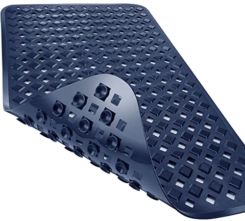 Image of Yimobra Bathtub Mat Non Slip, Shower Mat with Strong Suction Cups & Drain Holes, 28"X16", Anti Slip Bath Tub Mat for Inside Shower, Machine Washable Fast Drying, Bathroom Essentials,Navy Blue