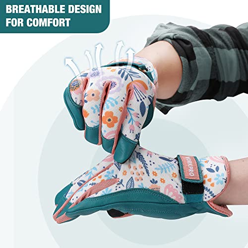 Workpro Sheepskin Leather Gardening Gloves For Women, Touch Screen Working Garden Gloves For Weeding, Digging, Raking, Pruning And Planting, 1 Pair (M) #TOP1