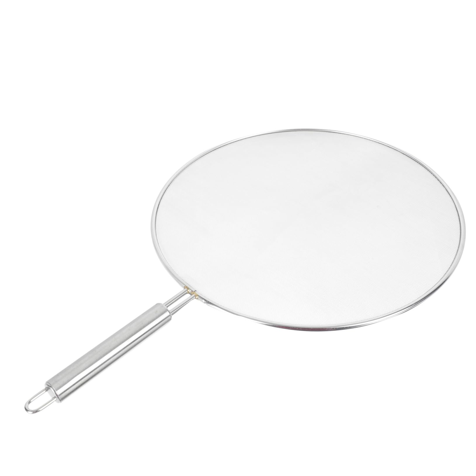 BRIGHTFUFU 1Pc Stainless Steel Spatter Oil Cover Household Pot Cover with Long Handle Grease Splatter Guard for Frying Lightweight and Kitchen Essential