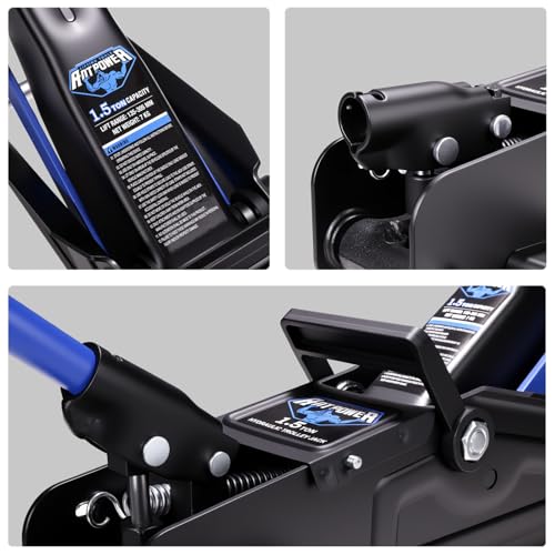Image of ANTPOWER 1.5 Ton Floor Jack with Case, Wheels for Secure Lifting,Fast Lift Floor Jack, Quick Lift Pump for Sport Utility Vehicle, Providing Stable Support for Various Cars (1.5T)