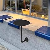 Bistrotisch, runder Cocktailtisch, Bartisch mit Metallfuß, hoher Pub-Bistrotisch, kleiner Beistelltisch, 40 cm/50 cm, oberer Beistelltisch für Küche, Esszimmer, Wohnzimmer, Schwarz (Größe: 40 x 40 x