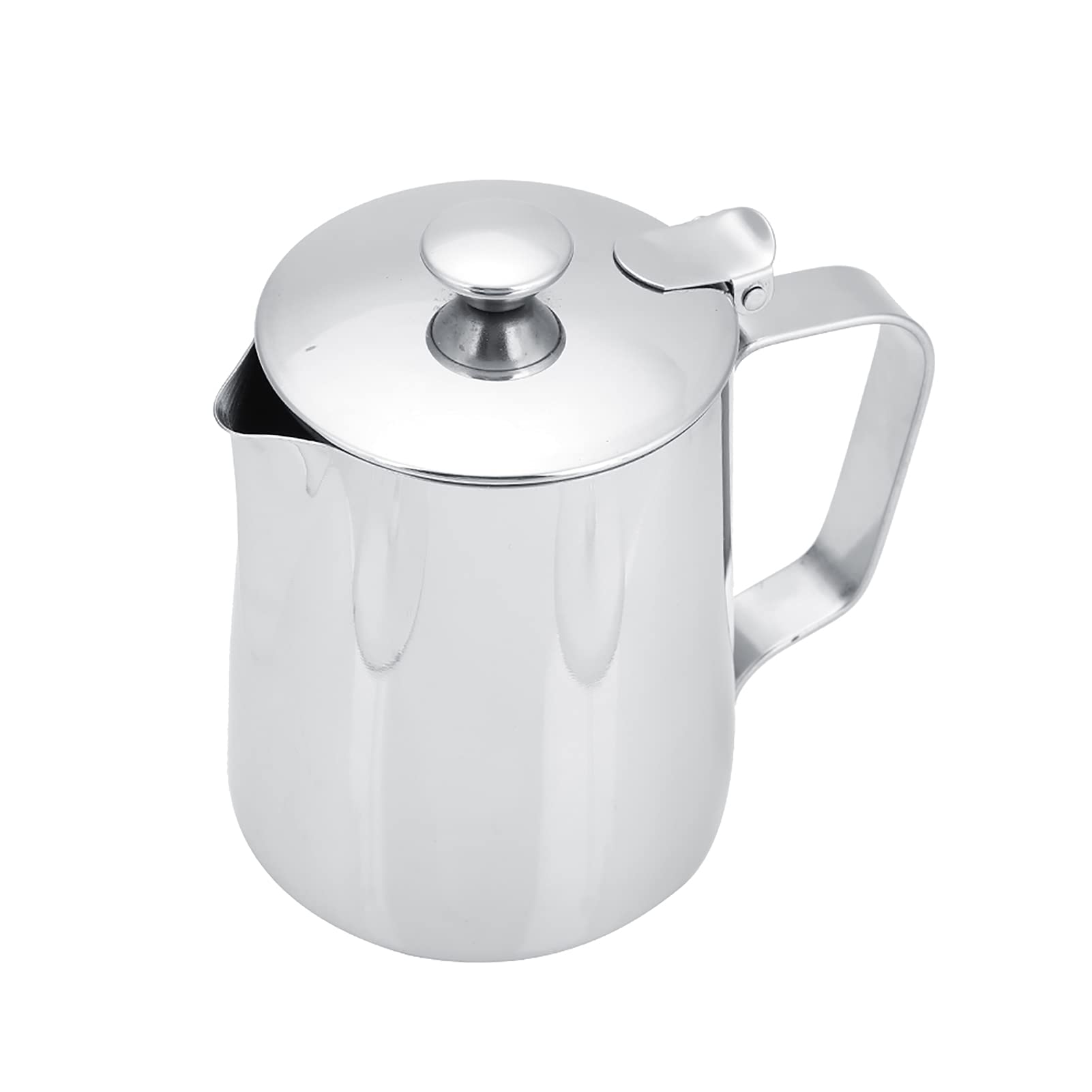 Tazza da caffè in Acciaio Inossidabile Tazza Brocca per Schiuma di Latte Brocca con Coperchio per la Caraffa per Latte in Acciaio Inossidabile Latte Coffee Art Il Beccuccio (350 ml)