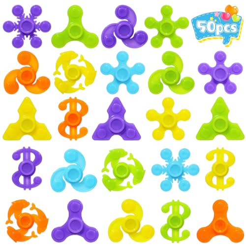 SCIONE 50 Pcs Mini Fidget Spinners Bulk, Fidget Spinner Toys Party Favors for Kids Adults Teens, Return Gifts, Easter Day Gifts for Kids, Classroom Prizes Party Games, Treasure Box Toys for Classroom