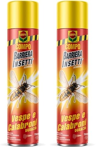 COMPO DURACID Barriera Insetticida Spray per Vespe e Calabroni, Eliminazione Efficace dei Nidi, 750 ml (Confezione da 2)