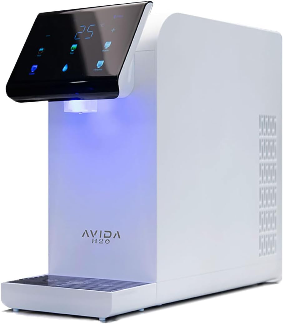 Ultra Smart Countertop Water Dispenser – 5-Stage Filtration with Dual Filters – Bottleless Design, Hot, Cold & Ambient Water, Easy Filter Replacement (Sleek White Finish)