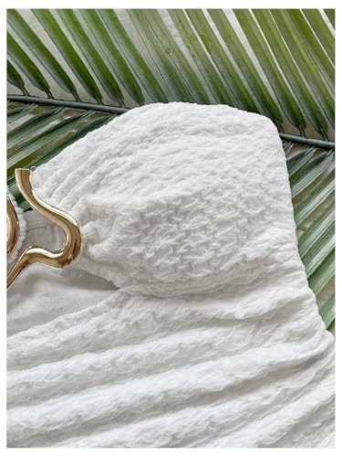 MakeMeChic Women's Bandeau Strapless Tube Tops Open Back Ruched Summer Sexy Cute Crop Top3