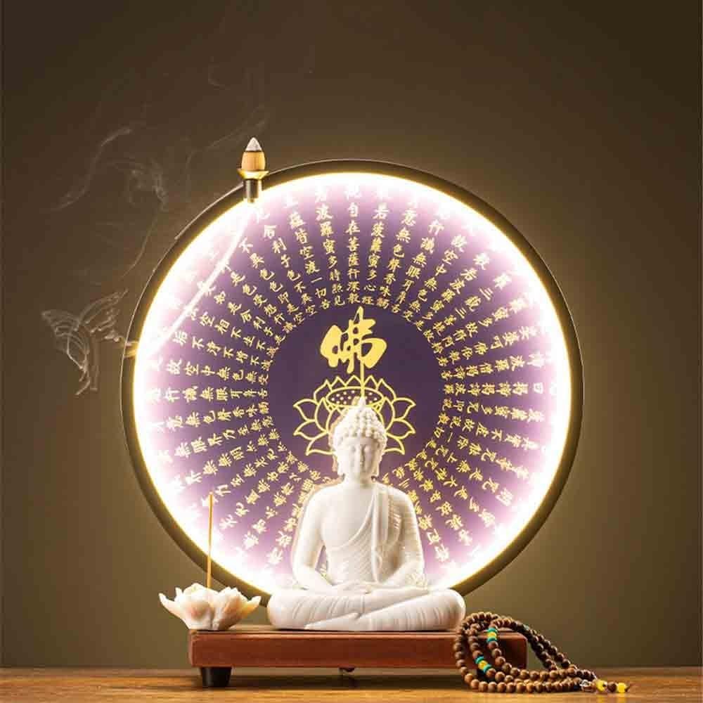 Figurki Feng Shui, Czysta biała mała statua Buddy ozdoba ceramiczna pulpit salon biuro Feng Shui dekoracja rzeźba ozdoby