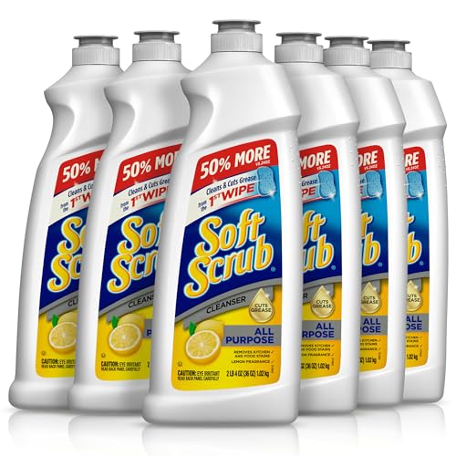 Soft Scrub Cleanser Lemon Fragrance 36 Oz 1 Count Multi Surface Cleaner for Kitchen Removes Grease Grime Food Stains & Hard Water Deposits