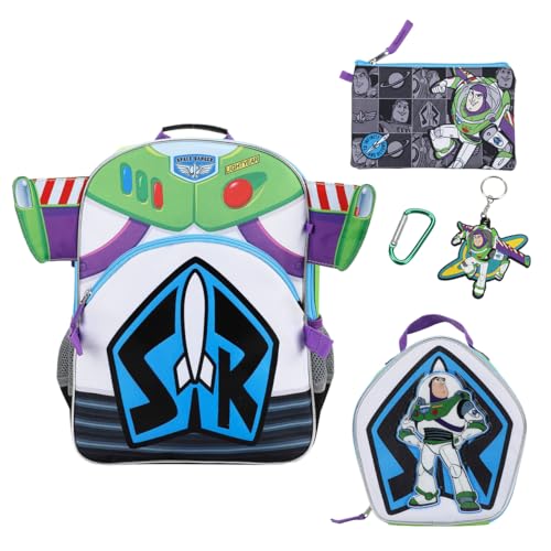 BIOWORLD Boys Buzz Lightyear Kids Four-Piece School Backpack (Little Kid/Big Kid) Purple One Size