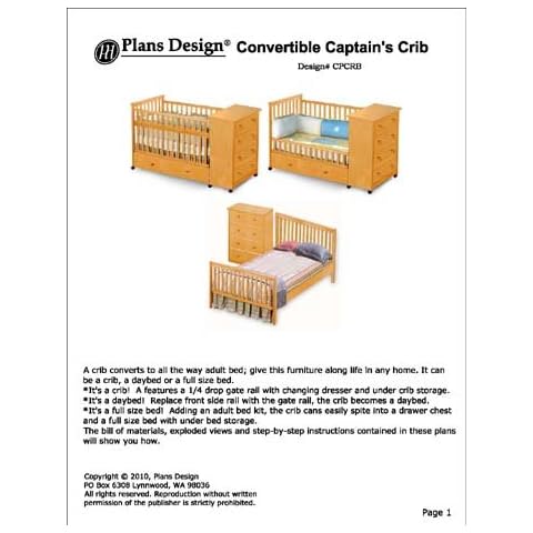 Convertible Captain's Crib, Changing Drasser Plans Cover