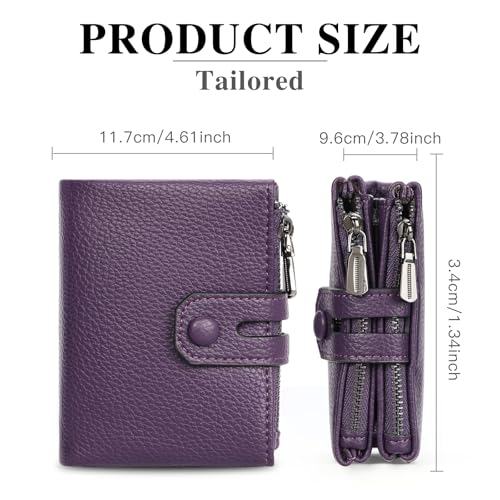 Image of Small Wallet for Women Card Holder with Double Zipper Pockets
