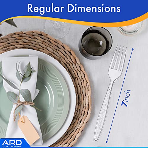 Ard Wholesale 100 Forks Cutlery Box | Clear Extra Strong Extra Resistant | 100 Count (Forks) #TOP1