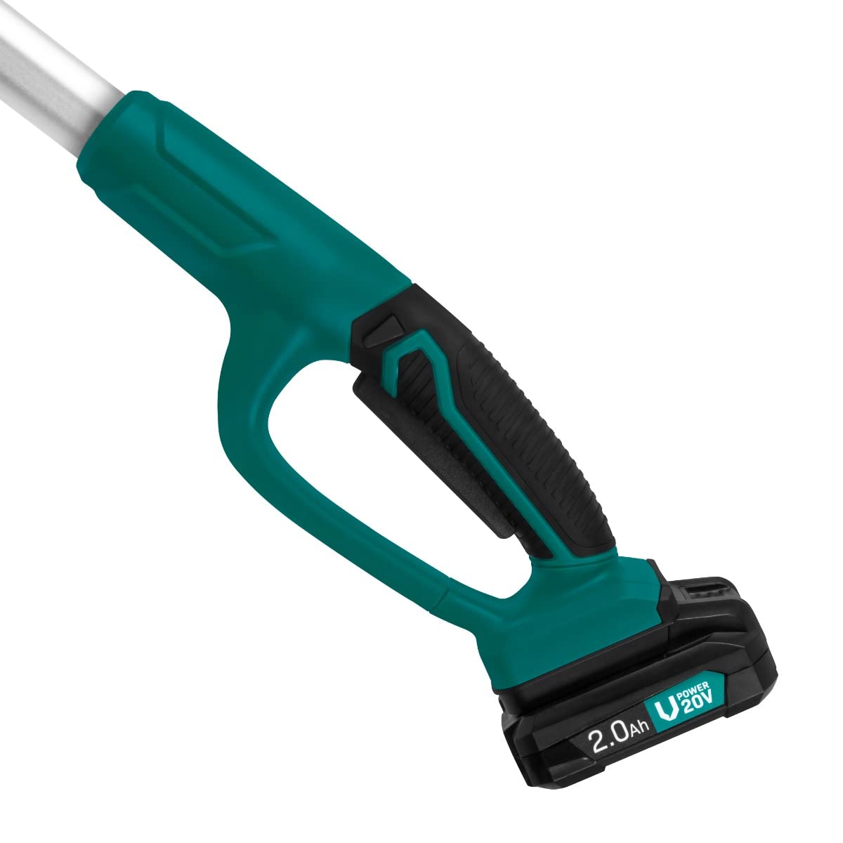 VONROC Cortasetos Telescópico 20V con 2 baterías de 2.0Ah y cargador rápido - Cuchilla inclinable - Pértiga extensible (200-260 cm)