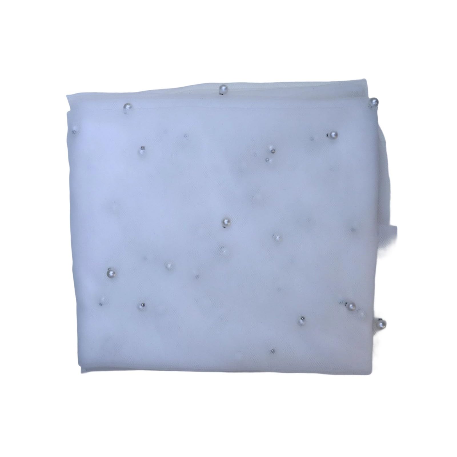 Stylish Pearls Decorated Net Table Cover Sheer Tulle Runner Dessert Tablecloth for Wedding Reception and Hotel Use Elegant Pearls Embellished Tulle Runner Sheer Gauze for Wedding Banquet and Hotel