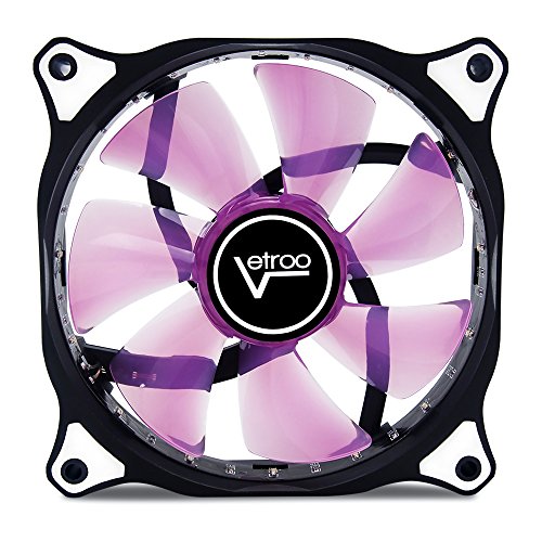 Vetroo 120Mm Purple 15-Leds Cooling Fan For Computer Pc Cases, Cpu Coolers And Radiators, 2-Pack #TOP3
