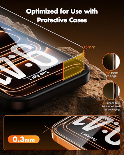 Image of UNBREAKcable for iPhone 17 Pro Max Screen Protector [Quick-Installation Box] 3-Pack 9H+ Hardness Shatterproof Tempered Glass [99.99% HD Clear] [Case Friendly] [Bubble Free] for iPhone 17 Pro Max 6.9 inch