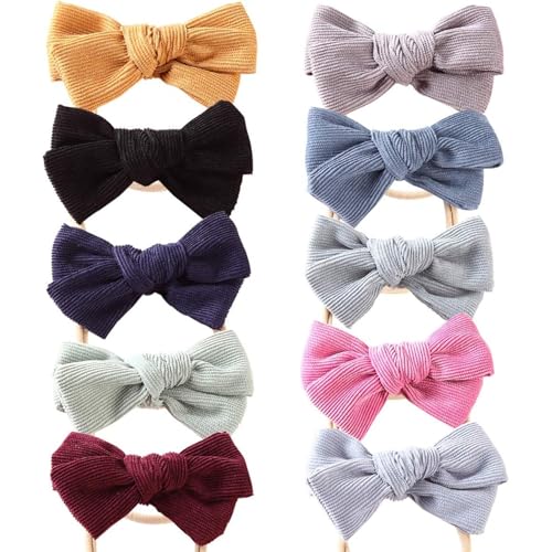 Diademas de bebés, 10 piezas lindas arcos para bebés, diademas para elásticos, turbante portátil para recién nacidos.