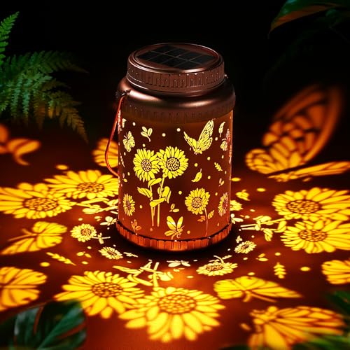 Cooo 6 Pack Solar Stake & Hanging Lanterns Outdoor Sunflower Butterfly - image 1