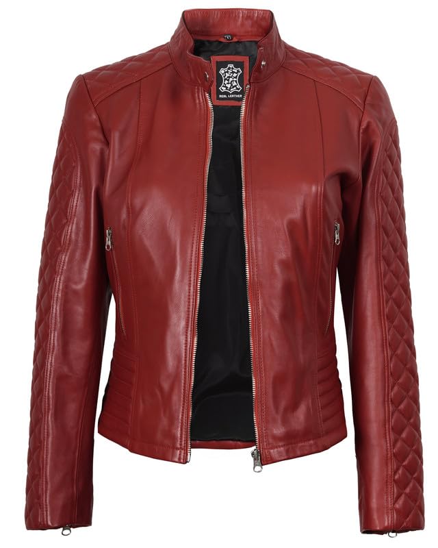Image of Decrum Leather Jacket for Women - Real Lambskin Casual Leather Jackets Womens