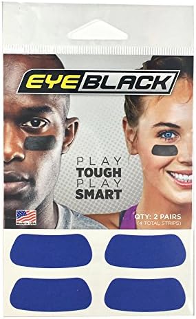 EyeBlack Blue Football Baseball Softball Strips, 2 Pairs