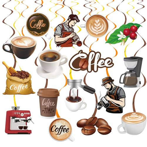 Coffee Party Hanging Swirls Coffee Birthday Decorations Coffee Party Hanging