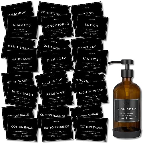 Verute Waterproof Labels for Amber Glass Soap Dispenser and Plastic Bottles 3.15