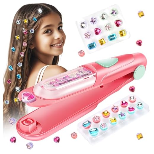 kidzkube Hair Gem Stamper Kit, Bling Hair Jewels for Girls Toys, Hair Styling Tool with Reusable Shining Diamonds, Birthday Gifts Toys for Girls Ages 3 4 5 6 8-12