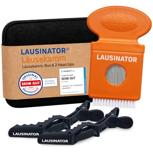 Original 3-in-1 Lausinator Läusekamm mit Box, inkl. 2 Haarspangen