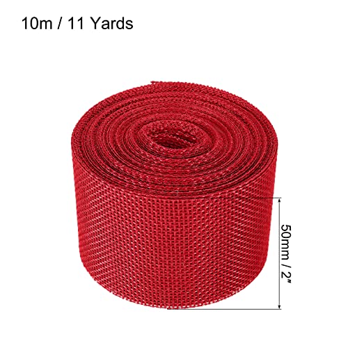 PATIKIL 2 Inch Wide 11 Yards Burlap Fabric Ribbon, Jute Crafts Roll Wrapping for Party Home DIY Wrapping Decoration Red - Image 2