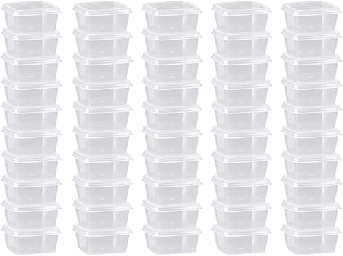 Miniatura 7 de Vasos de plástico para soufflé, desechables transparentes a prueba de fugas con tapa con bisagras, se utilizan para varias salsas, muestras de