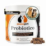 PROBIOTIQUES POUR CHIENS (60 Snacks Naturels) - PROBIOTIQUE POUR CHIEN | Bacillus velezensis et Inuline de Chicorée | Complément pour Intestin et Défenses - Morceaux en Forme de Coeur Savoureux
