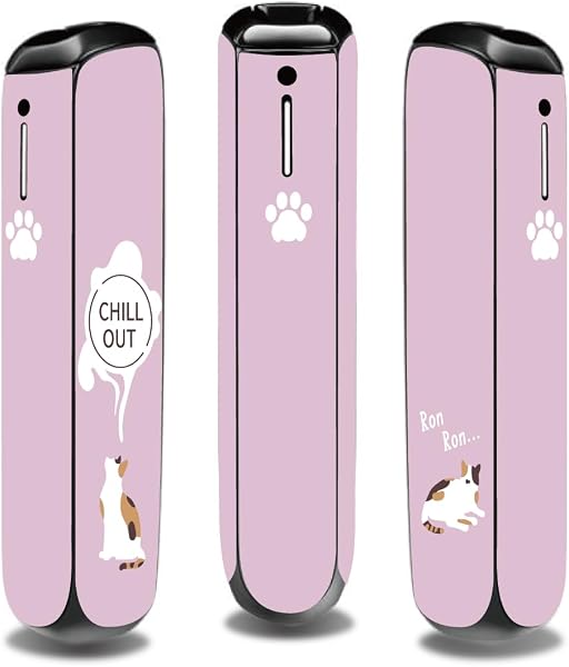マニアックコレクション(maniac collection)プルームオーラ カスタムスキン カスタムステッカー 猫 猫グッズ キャット cat くすみカラー 全面 Ploom AURA 電子タバコ 加熱式 喫煙グッズ 煙草 着せ替え スキンシール (ピンク) - 1