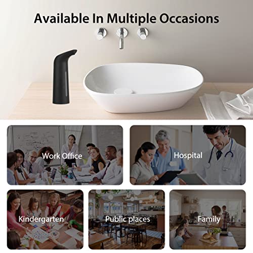 Black Automatic Soap Dispenser Touchless, Auto Liquid Soap Dispenser, Hands-Free Dish Soap Dispenser For Kitchen Bathroom Hotel,400Ml Automatic Waterproof Sensor Soap Dispenser #TOP5