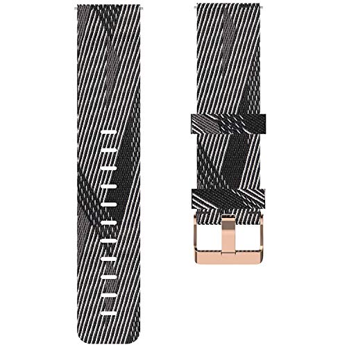 Fit for Fitbit Versa/ Fitbit Versa 2/ Fitbit Versa Lite Watch Bands Women Men, Woven Nylon Adjustable Replacement Straps Accessory Band Wristbands Fit for Fitbit Versa, Fitbit Blaze (Black Blue)
