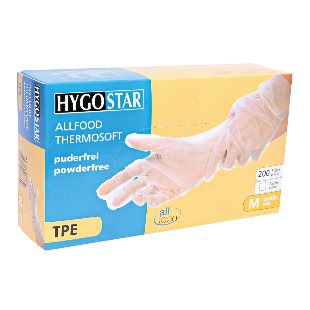 FRANZ MENSCH 2000 Stück Hygostar TPE-Handschuhe Allfood Thermosoft, transparent, 10/XL, L: 28cm, Karton, Einmalhandschuhe, Medizinischhandschuhe, Gummihandschuhe