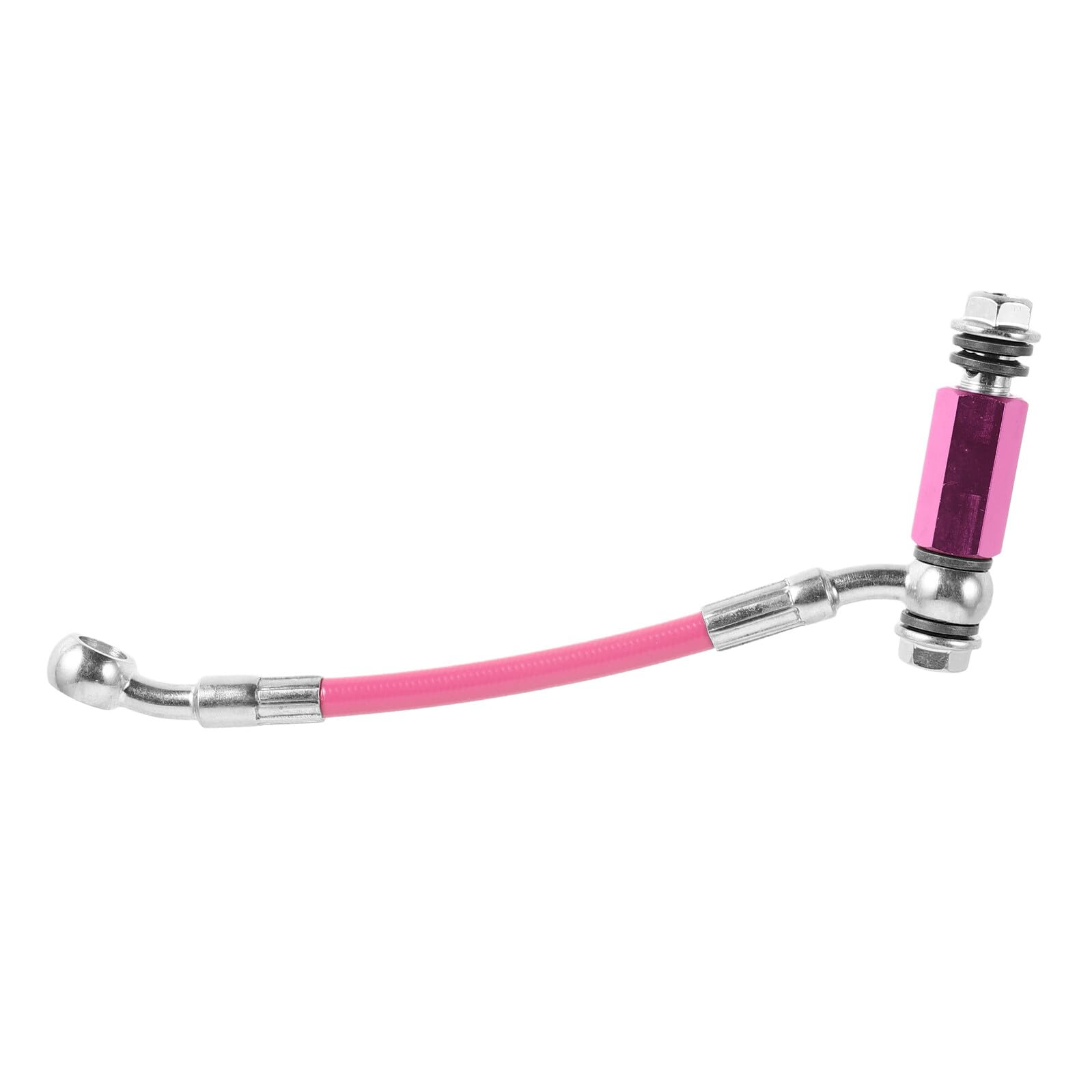Raccord flexible de frein moto 15 cm adaptateur banjo double entrée rose scooter quad