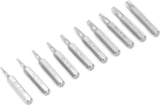 Star Head Screwdriver Bit Set Material 10PCS 1.1 Inch T3 T4 T5 T7 T8 T9 T10 T15 T20 Torx Screwdriver Bits Set 0.2 Inch Dia Shank Repair Bits