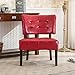 Roundhill Furniture Blended Leather Tufted Accent Chair with Oversized Seating, Red