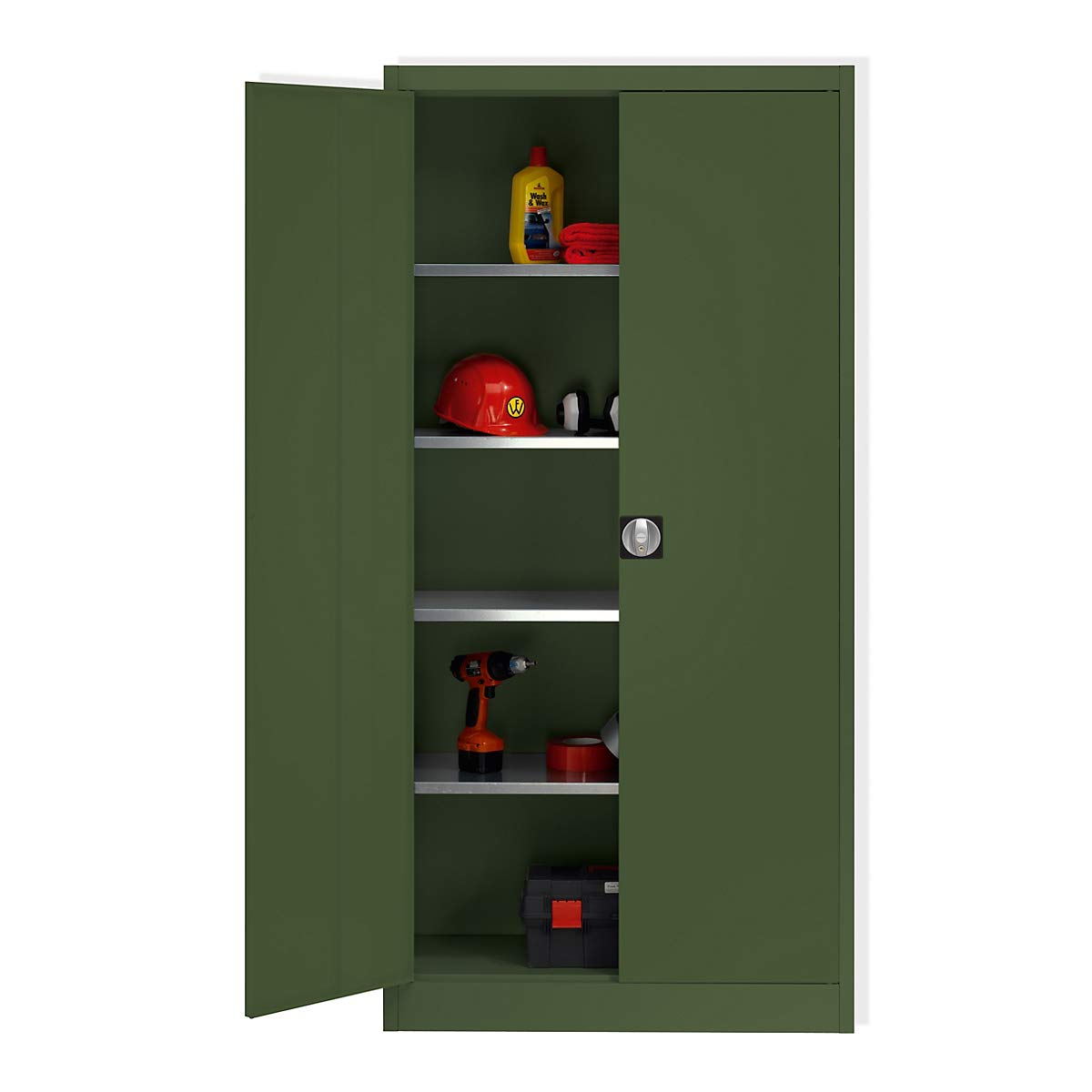 mauser | Armario-almacén | H x A x P 1950 x 950 x 420 mm | Verde.