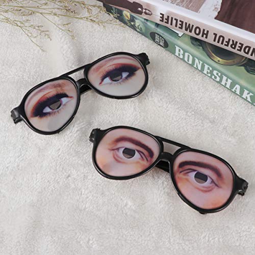 Oulii Joke Funny Glasses Male Female Eye Glasses For Halloween Party Props 2Pcs #TOP7
