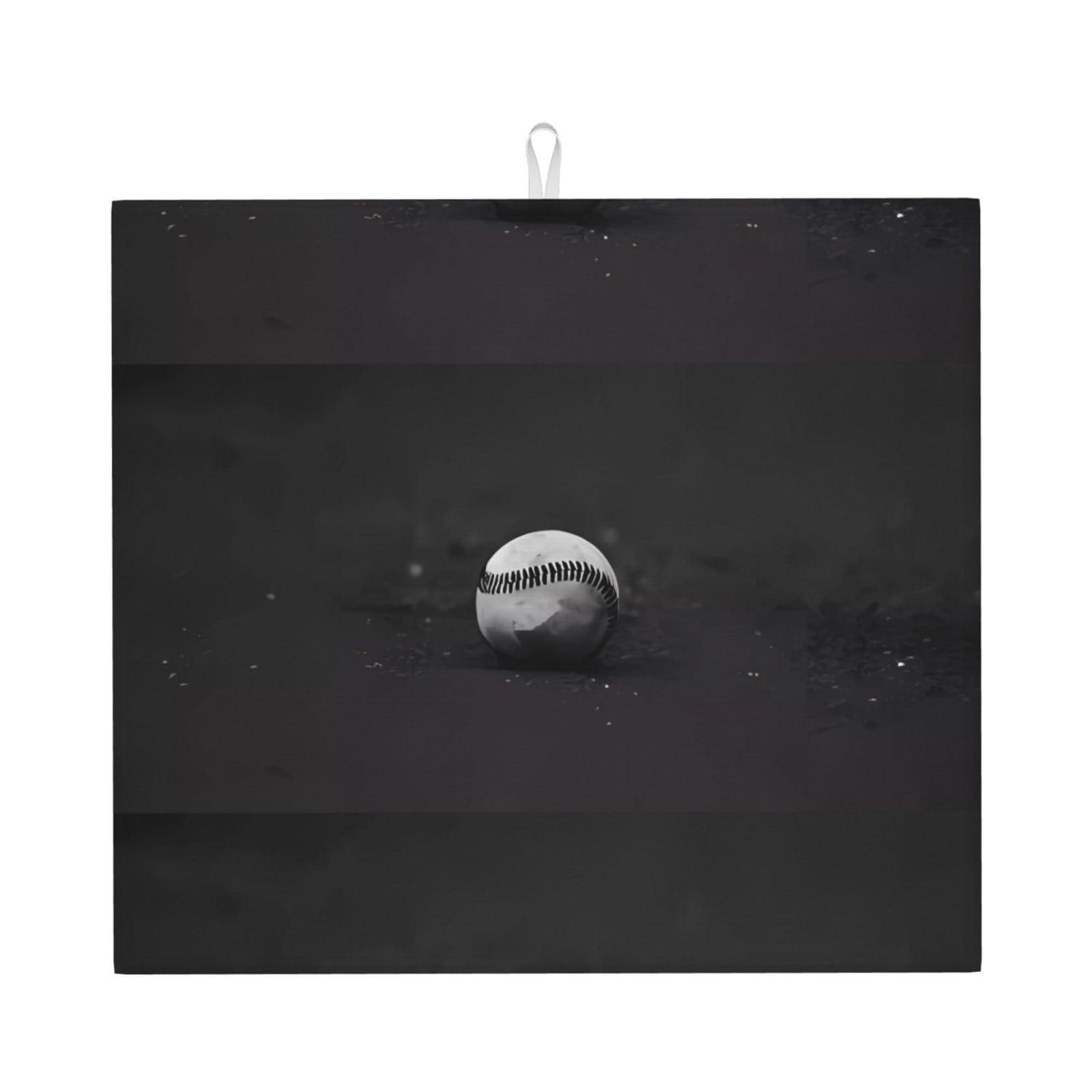 WHJSHOP Baseball Prints Kitchen Drying Mat - Absorbent Dish Drying Throw with Vibrant Prints, Quick-Dry Countertop Layer for Dishes & Glassware - Non-Slip